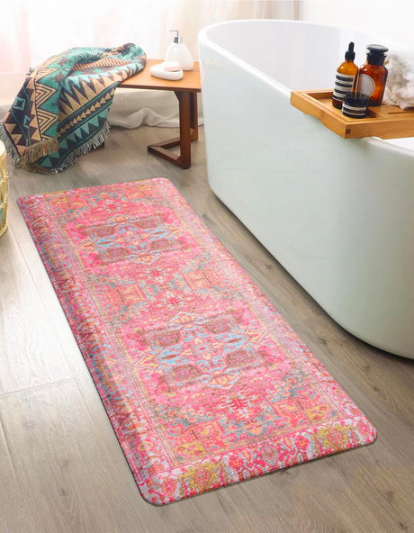 Anti-Fatigue Pink 2' x 5' Comfort Standing Mat  for Kitchen, Bath, Laundry Room, Office Colorful PVC Durable Non-Slip Water Resistant Spill Proof Rug Thick Rubber for Sale at Rug Engine