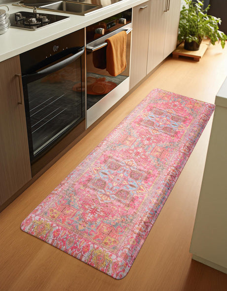 Anti-Fatigue Pink 2' x 5' Comfort Standing Mat  for Kitchen, Bath, Laundry Room, Office Colorful PVC Durable Non-Slip Water Resistant Spill Proof Rug Thick Rubber for Sale at Rug Engine