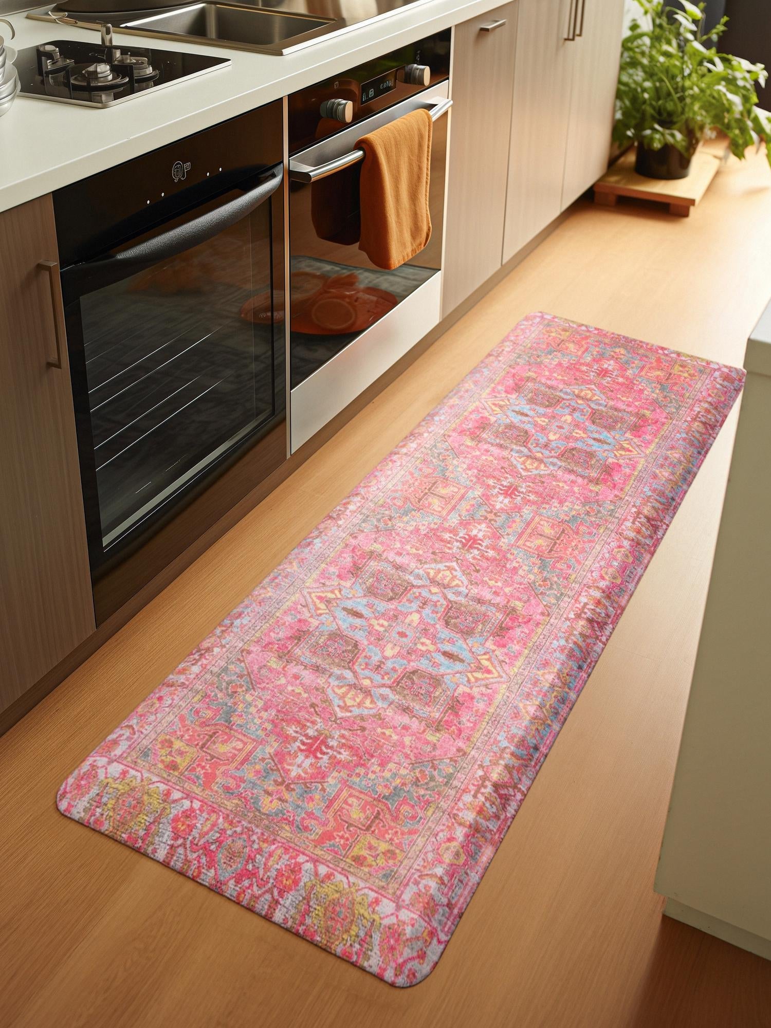 Anti-Fatigue Pink 2' x 3' Comfort Standing Mat  for Kitchen, Bath, Laundry Room, Office Colorful PVC Durable Non-Slip Water Resistant Spill Proof Rug Thick Rubber for Sale at Rug Engine