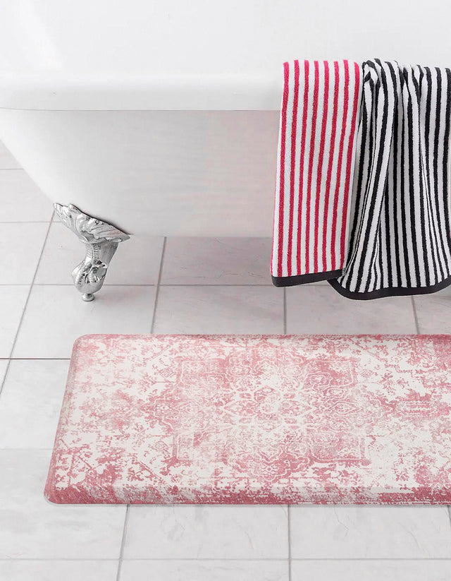 Anti-Fatigue Rose Pink 2' x 3' Comfort Standing Mat  for Kitchen, Bath, Laundry Room, Office Colorful PVC Durable Non-Slip Water Resistant Spill Proof Rug Thick Rubber for Sale at Rug Engine