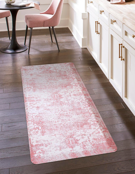 Anti-Fatigue Rose Pink 2' x 5' Comfort Standing Mat  for Kitchen, Bath, Laundry Room, Office Colorful PVC Durable Non-Slip Water Resistant Spill Proof Rug Thick Rubber for Sale at Rug Engine