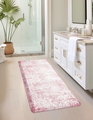 Anti-Fatigue Rose Pink 2' x 5' Comfort Standing Mat  for Kitchen, Bath, Laundry Room, Office Colorful PVC Durable Non-Slip Water Resistant Spill Proof Rug Thick Rubber for Sale at Rug Engine