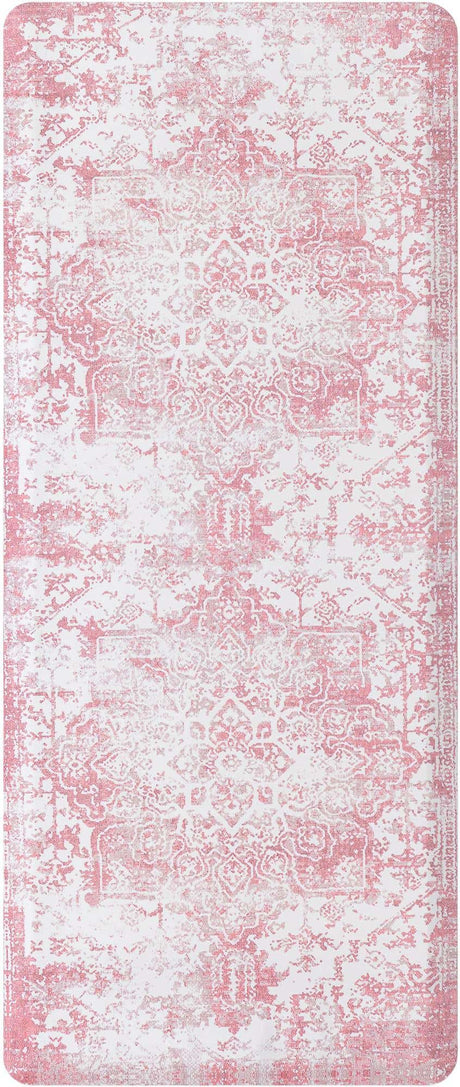 Anti-Fatigue Rose Pink 2' x 5' Comfort Standing Mat  for Kitchen, Bath, Laundry Room, Office Colorful PVC Durable Non-Slip Water Resistant Spill Proof Rug Thick Rubber for Sale at Rug Engine