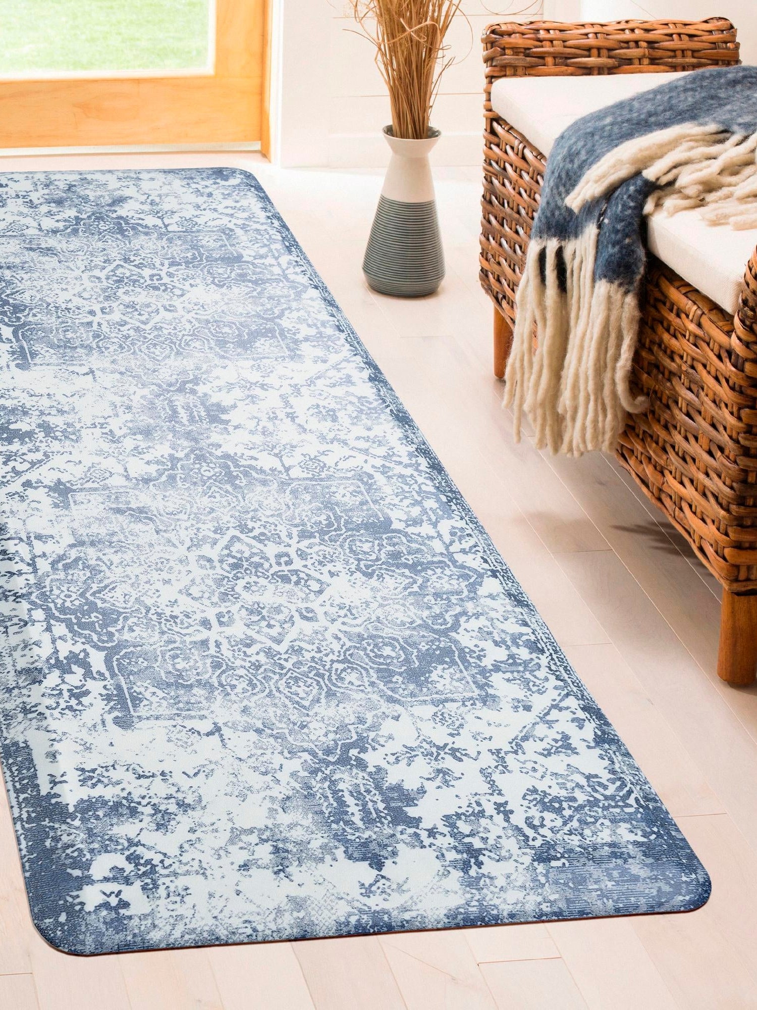 Anti-Fatigue Blue 2' x 3' Comfort Standing Mat  for Kitchen, Bath, Laundry Room, Office Colorful PVC Durable Non-Slip Water Resistant Spill Proof Rug Thick Rubber for Sale at Rug Engine