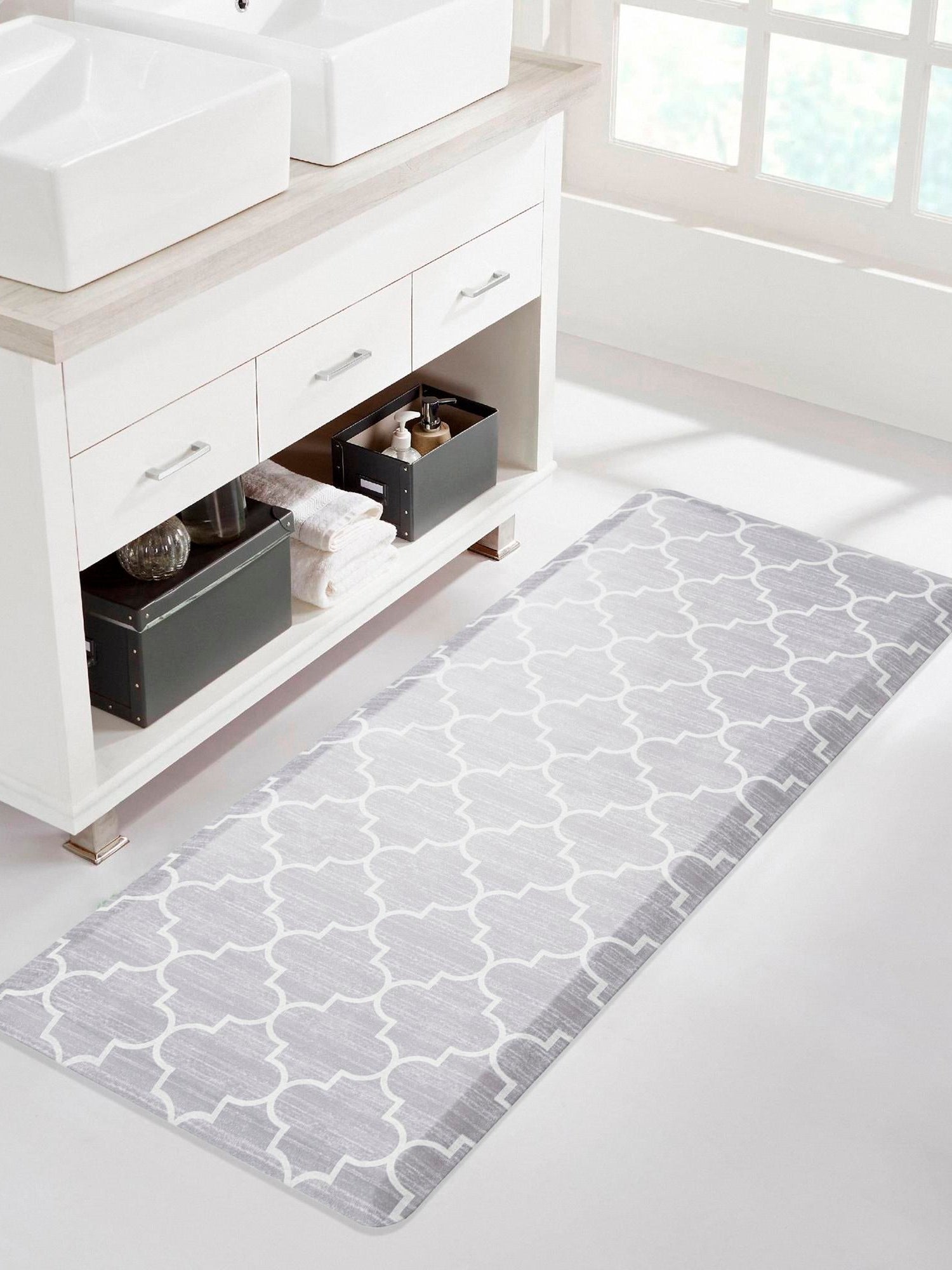 Anti-Fatigue Gray 2' x 3' Comfort Standing Mat  for Kitchen, Bath, Laundry Room, Office Colorful PVC Durable Non-Slip Water Resistant Spill Proof Rug Thick Rubber for Sale at Rug Engine