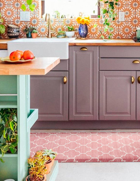 Anti-Fatigue Rose Pink 2' x 5' Comfort Standing Mat  for Kitchen, Bath, Laundry Room, Office Colorful PVC Durable Non-Slip Water Resistant Spill Proof Rug Thick Rubber for Sale at Rug Engine