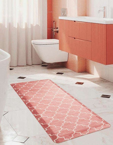 Anti-Fatigue Rose Pink 2' x 3' Comfort Standing Mat  for Kitchen, Bath, Laundry Room, Office Colorful PVC Durable Non-Slip Water Resistant Spill Proof Rug Thick Rubber for Sale at Rug Engine