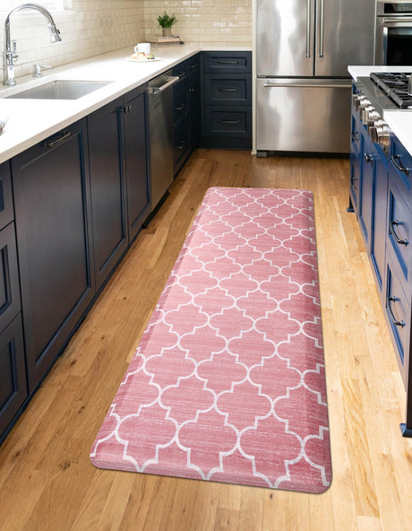 Anti-Fatigue Rose Pink 2' x 5' Comfort Standing Mat  for Kitchen, Bath, Laundry Room, Office Colorful PVC Durable Non-Slip Water Resistant Spill Proof Rug Thick Rubber for Sale at Rug Engine