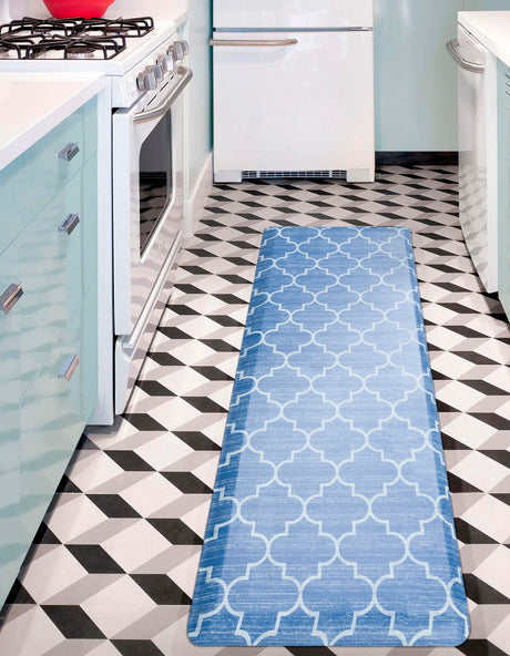 Anti-Fatigue Blue 2' x 5' Comfort Standing Mat  for Kitchen, Bath, Laundry Room, Office Colorful PVC Durable Non-Slip Water Resistant Spill Proof Rug Thick Rubber for Sale at Rug Engine