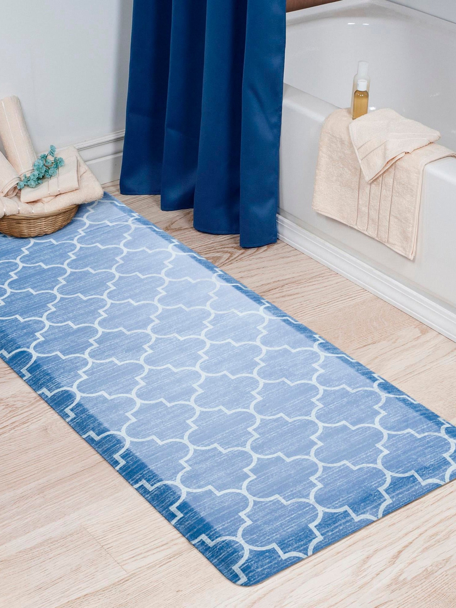Anti-Fatigue Blue 2' x 5' Comfort Standing Mat  for Kitchen, Bath, Laundry Room, Office Colorful PVC Durable Non-Slip Water Resistant Spill Proof Rug Thick Rubber for Sale at Rug Engine