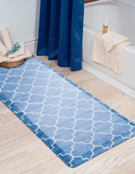 Anti-Fatigue Blue 2' x 5' Comfort Standing Mat  for Kitchen, Bath, Laundry Room, Office Colorful PVC Durable Non-Slip Water Resistant Spill Proof Rug Thick Rubber for Sale at Rug Engine