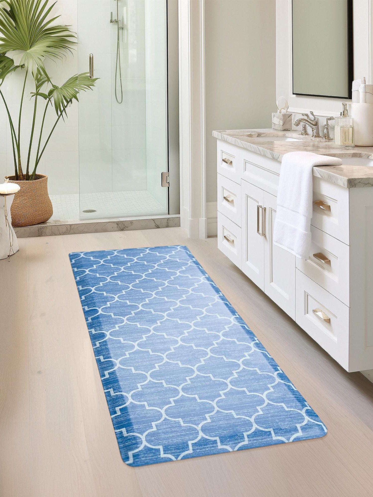 Anti-Fatigue Blue 2' x 5' Comfort Standing Mat  for Kitchen, Bath, Laundry Room, Office Colorful PVC Durable Non-Slip Water Resistant Spill Proof Rug Thick Rubber for Sale at Rug Engine