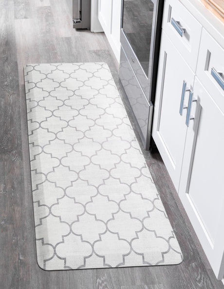 White Gray 2' x 5' Comfort Mat Rectangle Rug