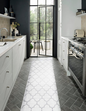 White Gray 2' x 5' Comfort Mat Rectangle Rug
