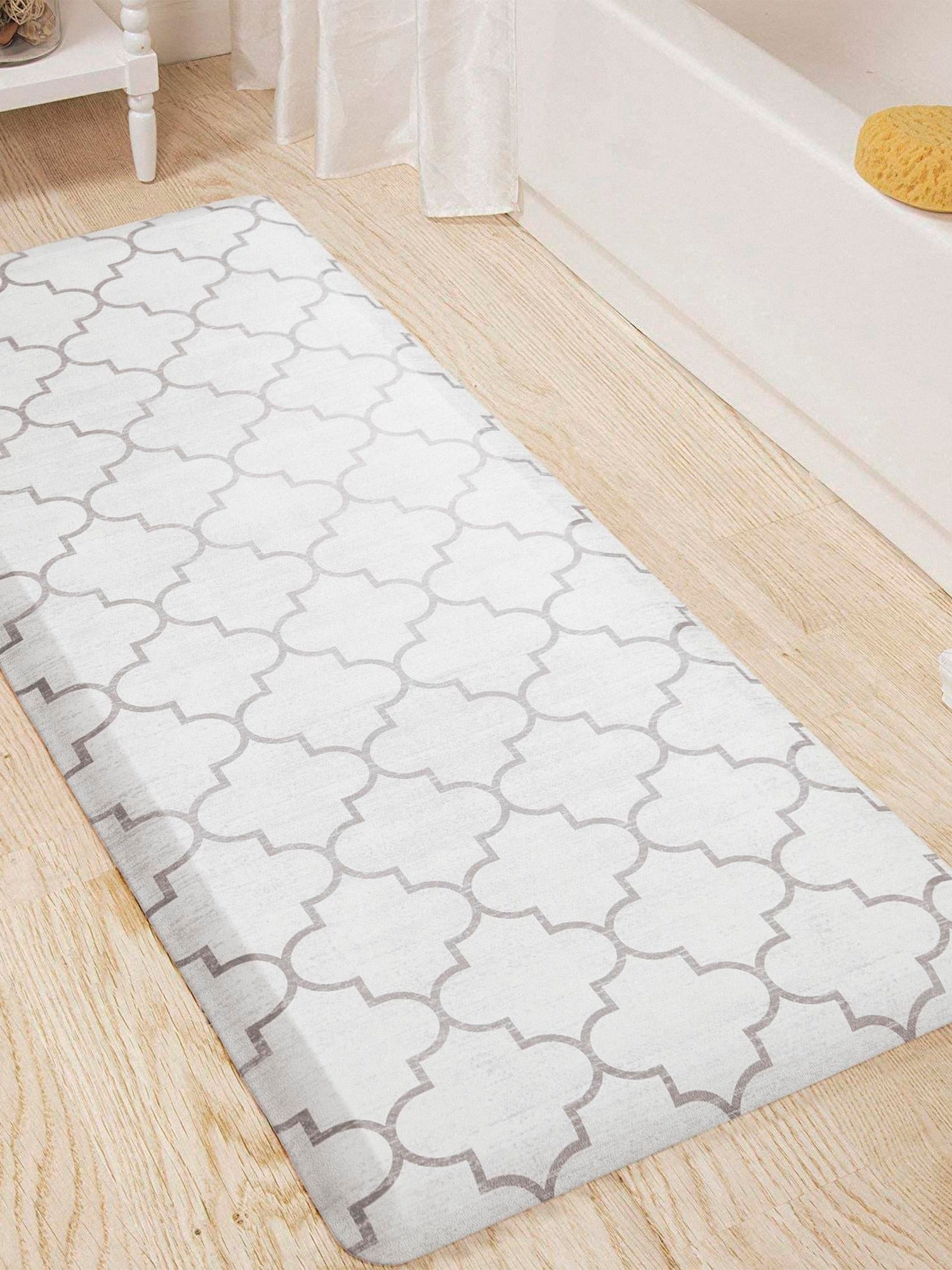 Anti-Fatigue White Gray 2' x 5' Comfort Standing Mat  for Kitchen, Bath, Laundry Room, Office Colorful PVC Durable Non-Slip Water Resistant Spill Proof Rug Thick Rubber for Sale at Rug Engine