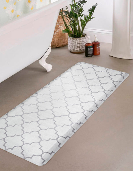 Anti-Fatigue White Gray 2' x 5' Comfort Standing Mat  for Kitchen, Bath, Laundry Room, Office Colorful PVC Durable Non-Slip Water Resistant Spill Proof Rug Thick Rubber for Sale at Rug Engine