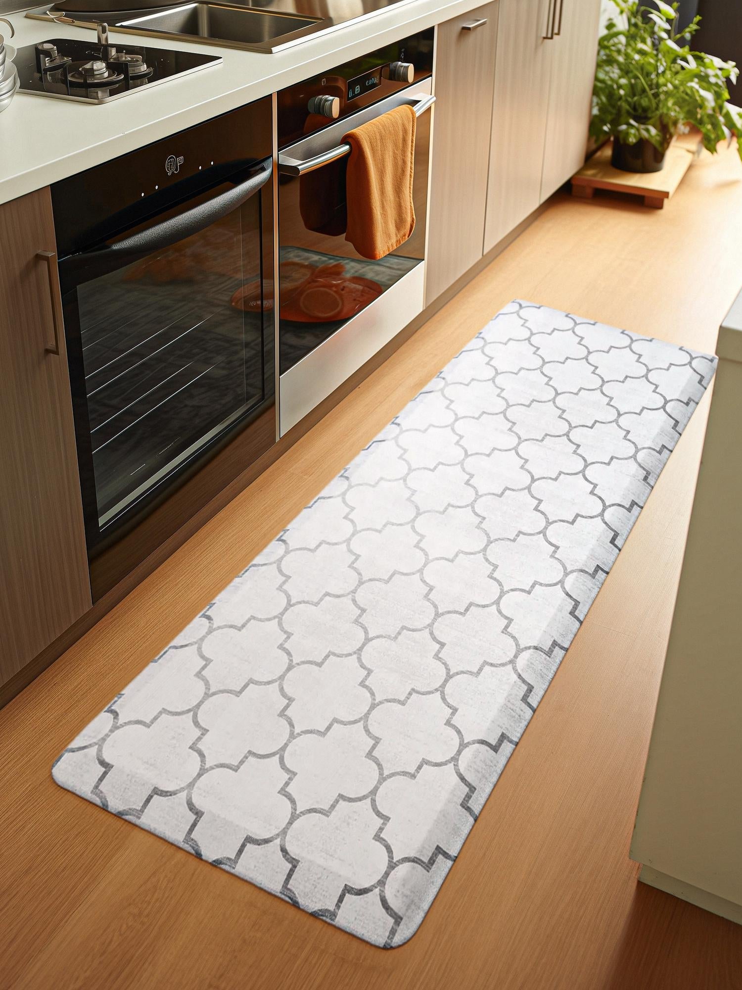 Anti-Fatigue White Gray 2' x 5' Comfort Standing Mat  for Kitchen, Bath, Laundry Room, Office Colorful PVC Durable Non-Slip Water Resistant Spill Proof Rug Thick Rubber for Sale at Rug Engine