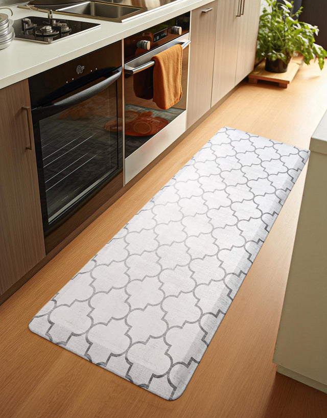 White Gray 2' x 5' Comfort Mat Rectangle Rug