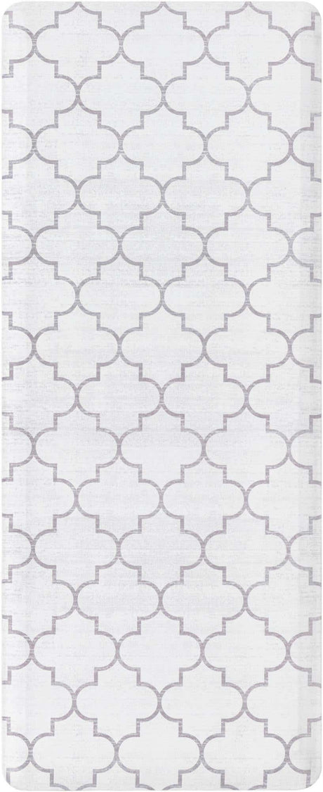 White Gray 2' x 5' Comfort Mat Rectangle Rug