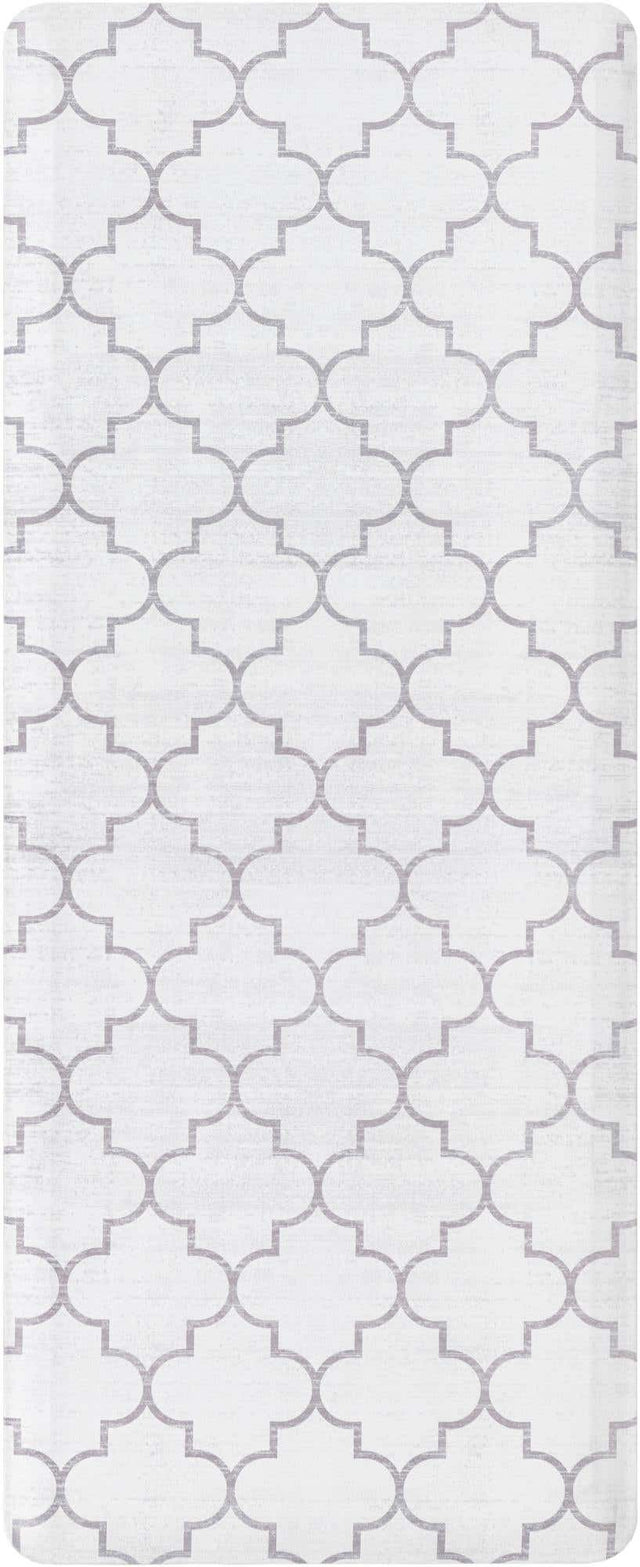 White Gray 2' x 5' Comfort Mat Rectangle Rug