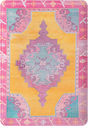 Sunburst Yellow and Pink 2' x 3' Comfort Mat Rectangle Rug
