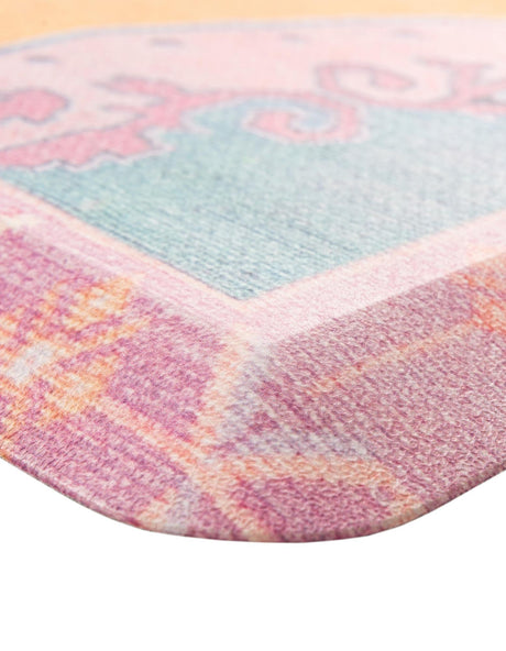 Anti-Fatigue Sunburst Yellow and Pink 2' x 5' Comfort Standing Mat  for Kitchen, Bath, Laundry Room, Office Colorful PVC Durable Non-Slip Water Resistant Spill Proof Rug Thick Rubber for Sale at Rug Engine