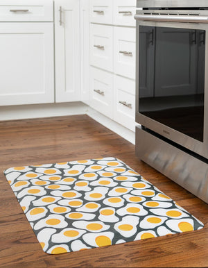 Black and White 2' x 3' Comfort Mat Rectangle Rug
