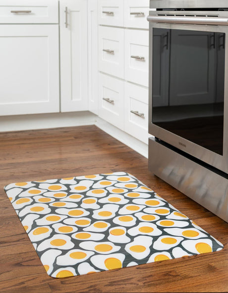 Black and White 2' x 3' Comfort Mat Rectangle Rug