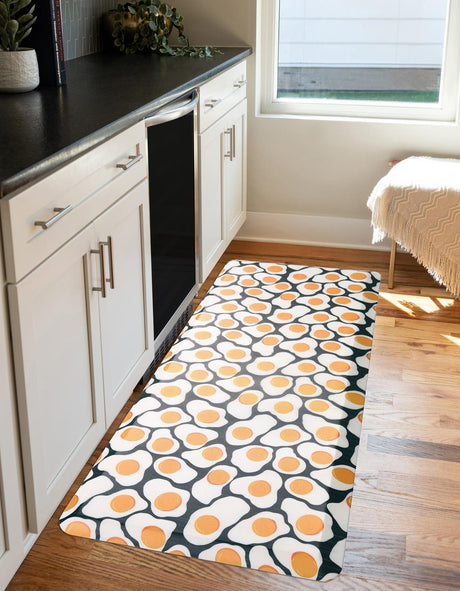 Anti-Fatigue Black and White 2' x 5' Comfort Standing Mat  for Kitchen, Bath, Laundry Room, Office Colorful PVC Durable Non-Slip Water Resistant Spill Proof Rug Thick Rubber for Sale at Rug Engine