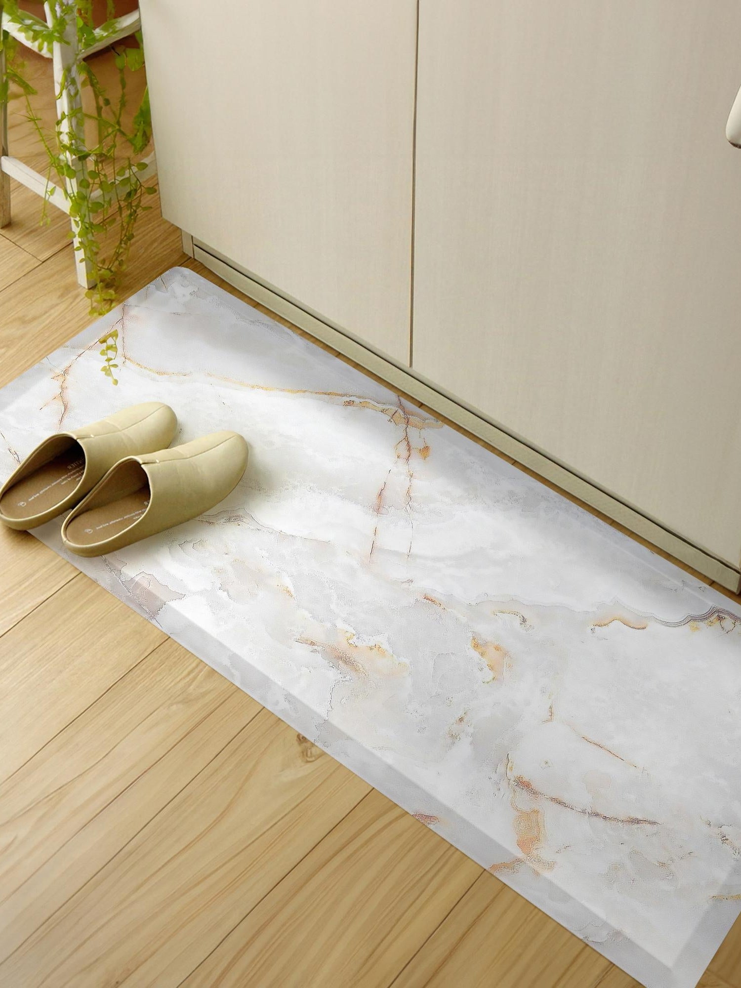 Anti-Fatigue Ivory 2' x 5' Comfort Standing Mat  for Kitchen, Bath, Laundry Room, Office Colorful PVC Durable Non-Slip Water Resistant Spill Proof Rug Thick Rubber for Sale at Rug Engine