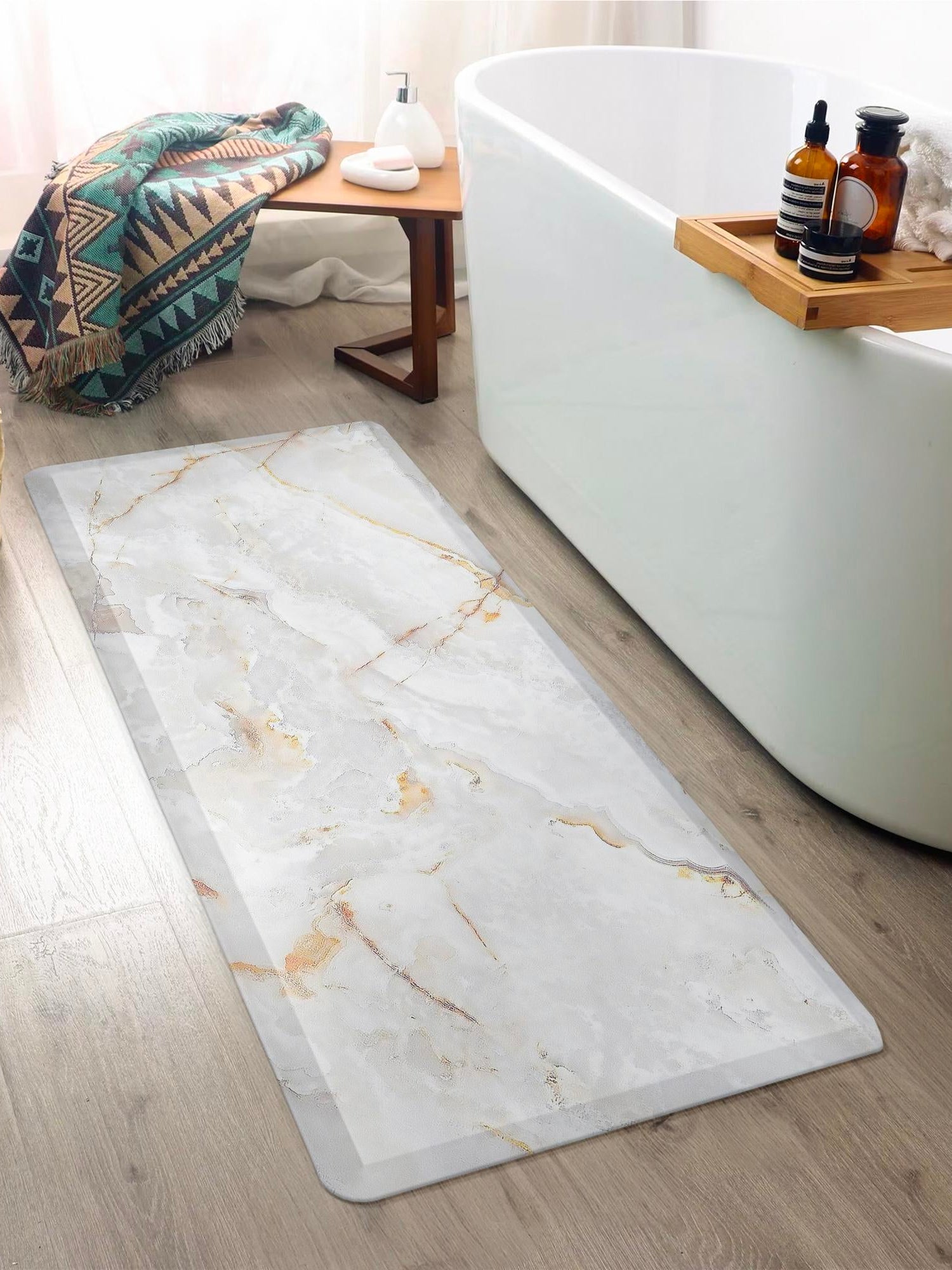 Anti-Fatigue Ivory 2' x 5' Comfort Standing Mat  for Kitchen, Bath, Laundry Room, Office Colorful PVC Durable Non-Slip Water Resistant Spill Proof Rug Thick Rubber for Sale at Rug Engine