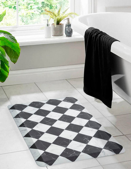 Black and White 2' x 3' Comfort Mat Rectangle Rug