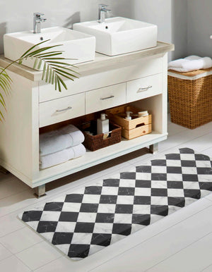 Black and White 2' x 3' Comfort Mat Rectangle Rug