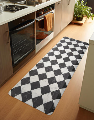 Black and White 2' x 3' Comfort Mat Rectangle Rug