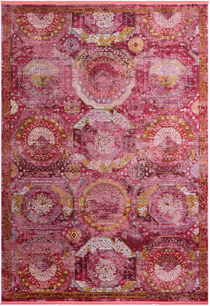 Pink 10' x 14' 1 Baracoa Rectangle Area Rug 100% Polypropylene Distressed Vintage Living Dining Room Office Traditional Carpet for Sale at Rug Engine