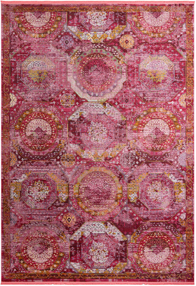 Pink 10' x 14' 1 Baracoa Rectangle Area Rug 100% Polypropylene Distressed Vintage Living Dining Room Office Traditional Carpet for Sale at Rug Engine