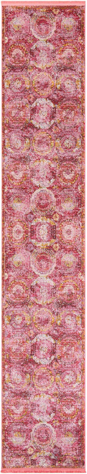 Pink 2' 7 x 14' 1 Baracoa Runner Area Rug 100% Polypropylene Distressed Vintage Living Dining Room Office Traditional Carpet for Sale at Rug Engine