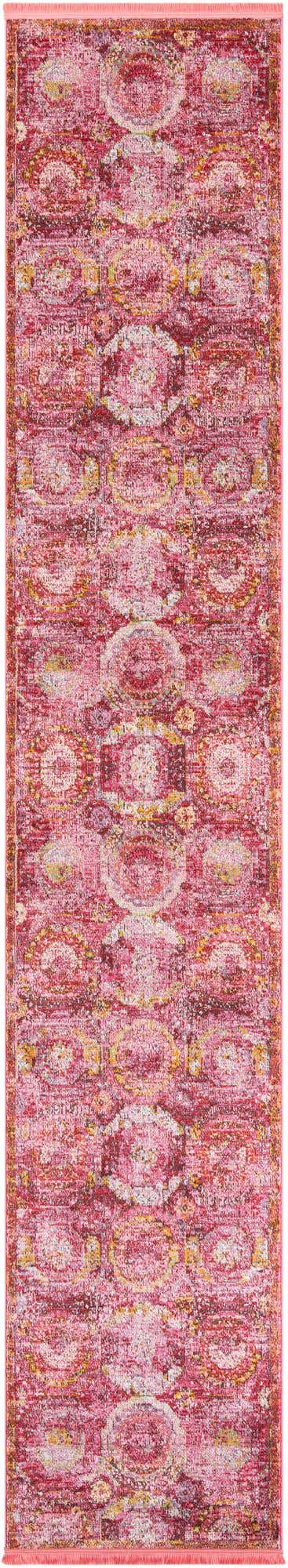Pink 2' 7 x 14' 1 Baracoa Runner Area Rug 100% Polypropylene Distressed Vintage Living Dining Room Office Traditional Carpet for Sale at Rug Engine