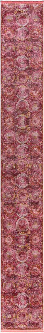 Pink 2' 7 x 19' 8 Baracoa Runner Area Rug 100% Polypropylene Distressed Vintage Living Dining Room Office Traditional Carpet for Sale at Rug Engine