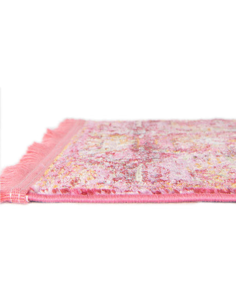 Pink 7' 1 x 7' 1 Baracoa Square Area Rug 100% Polypropylene Distressed Vintage Living Dining Room Office Traditional Carpet for Sale at Rug Engine