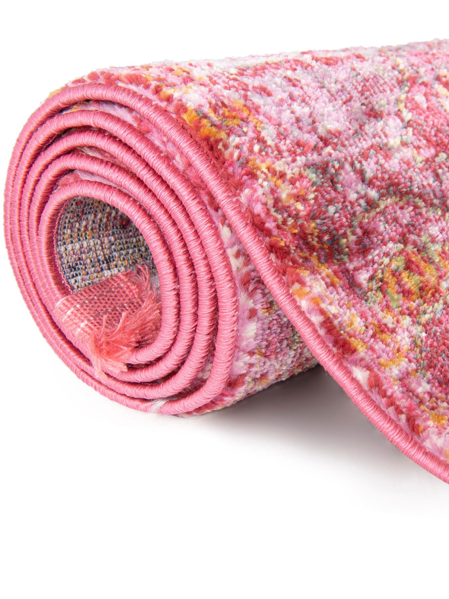 Pink 3' 3 x 3' 3 Baracoa Square Area Rug 100% Polypropylene Distressed Vintage Living Dining Room Office Traditional Carpet for Sale at Rug Engine