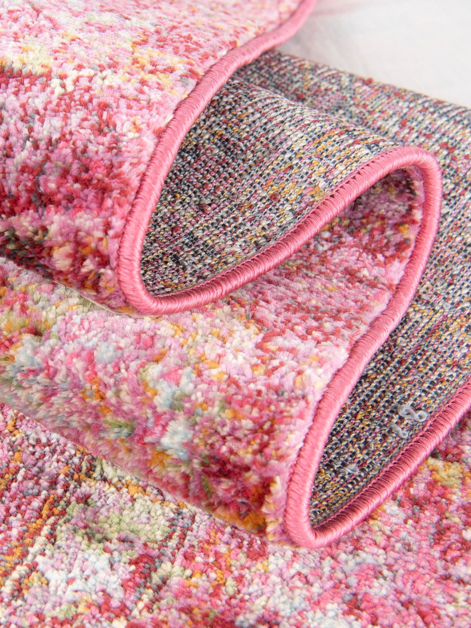 Pink 7' 1 x 7' 1 Baracoa Octagon Area Rug 100% Polypropylene Distressed Vintage Living Dining Room Office Traditional Carpet for Sale at Rug Engine