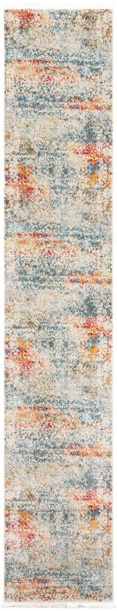 Cream 2' 7 x 14' 1 Baracoa Runner Area Rug 100% Polypropylene Distressed Vintage Living Dining Room Office Traditional Carpet for Sale at Rug Engine