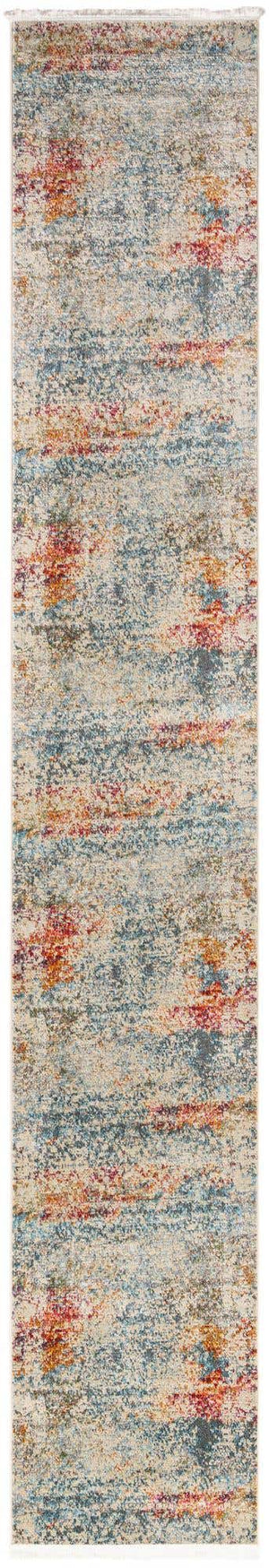 Cream 2' 7 x 16' 5 Baracoa Runner Area Rug 100% Polypropylene Distressed Vintage Living Dining Room Office Traditional Carpet for Sale at Rug Engine