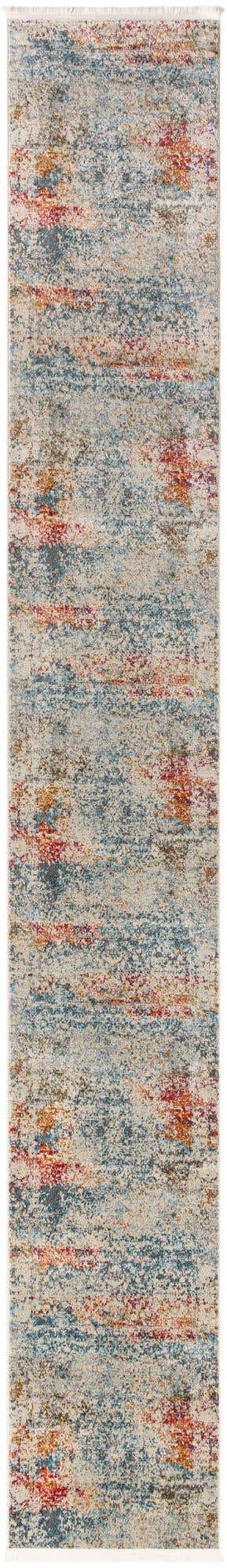 Cream 2' 7 x 19' 8 Baracoa Runner Area Rug 100% Polypropylene Distressed Vintage Living Dining Room Office Traditional Carpet for Sale at Rug Engine
