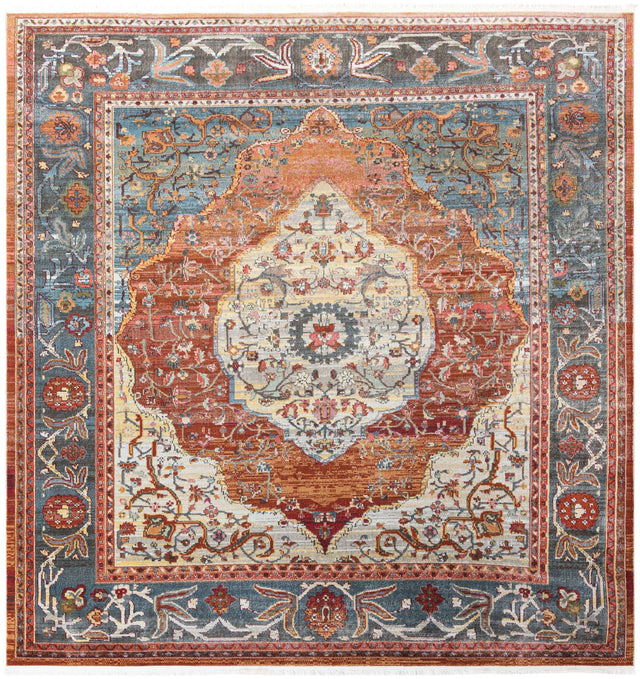 Rust Red 10' x 10' Baracoa Square Area Rug 100% Polypropylene Distressed Vintage Living Dining Room Office Traditional Carpet for Sale at Rug Engine