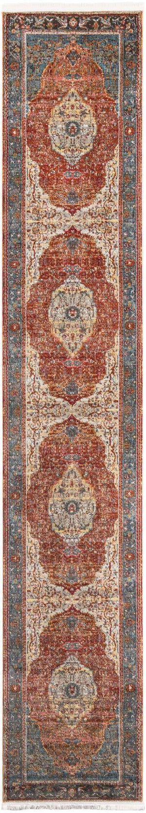 Rust Red 2' 7 x 14' 1 Baracoa Runner Area Rug 100% Polypropylene Distressed Vintage Living Dining Room Office Traditional Carpet for Sale at Rug Engine