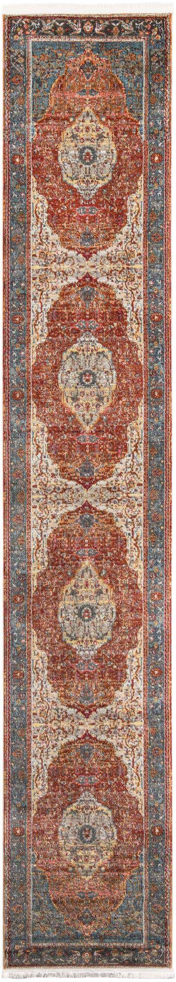 Rust Red 2' 7 x 14' 1 Baracoa Runner Area Rug 100% Polypropylene Distressed Vintage Living Dining Room Office Traditional Carpet for Sale at Rug Engine