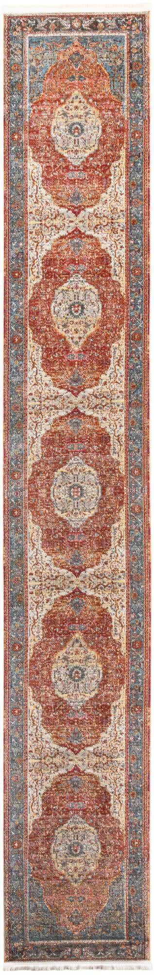 Rust Red 2' 7 x 16' 5 Baracoa Runner Area Rug 100% Polypropylene Distressed Vintage Living Dining Room Office Traditional Carpet for Sale at Rug Engine