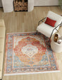 Rust Red 4' 1 x 4' 1 Baracoa Square Area Rug 100% Polypropylene Distressed Vintage Living Dining Room Office Traditional Carpet for Sale at Rug Engine